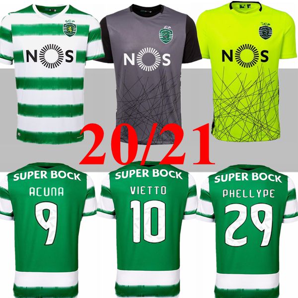 

20 21 sporting CP soccer jersey 2020 2021 sporting lisbon football shirt VIETTO camisa de futebol COATES ACUNA SPORAR PHELLYPE JOVANE S-2XL, White