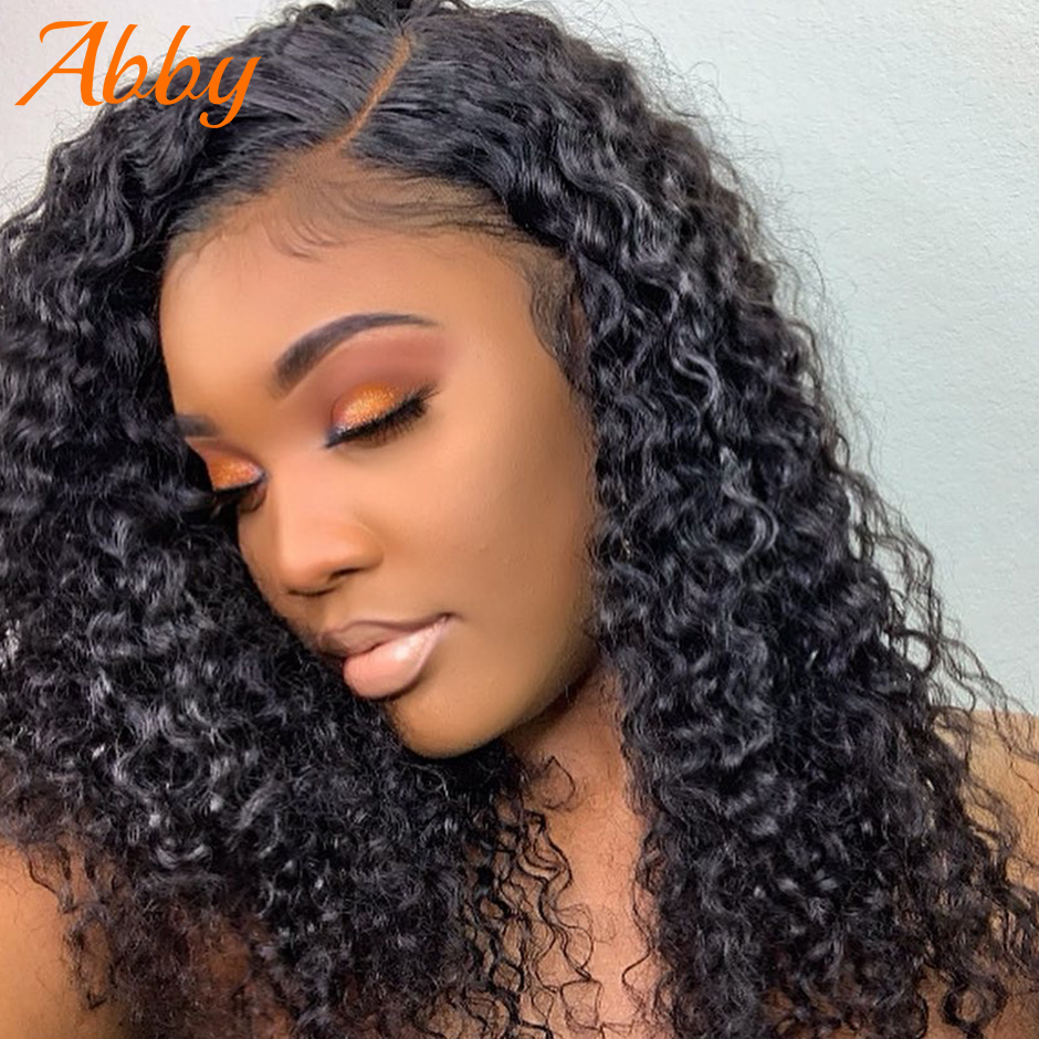 

Indian Kinky Curly Human Hair U Part Wigs 150%/180% Density Glueless 100% Human Hair Curly Wigs Can Be Dyed & Restyled ABBY Hair, Natural color