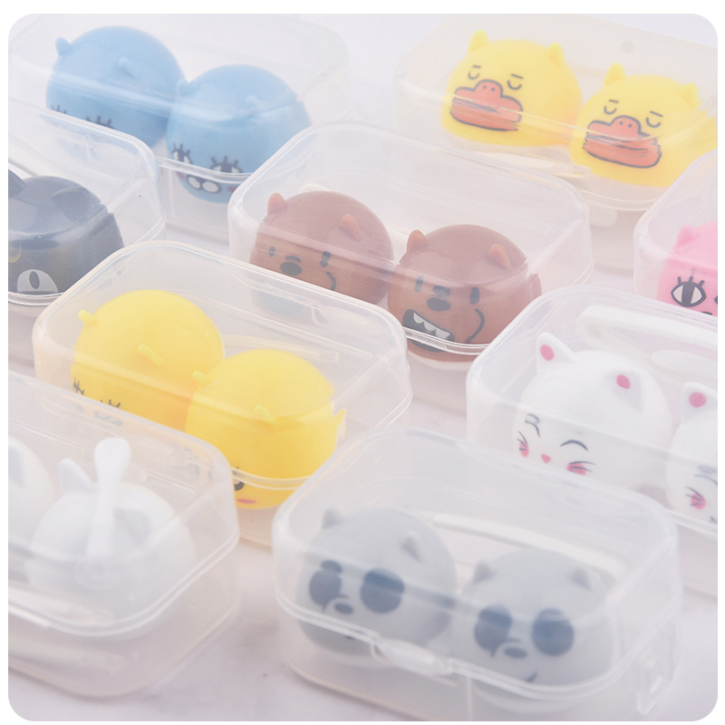 

Animal Contact Lens Case animal Lenses Box Color Cute Contact lens case Cartoon Glasses free DHL