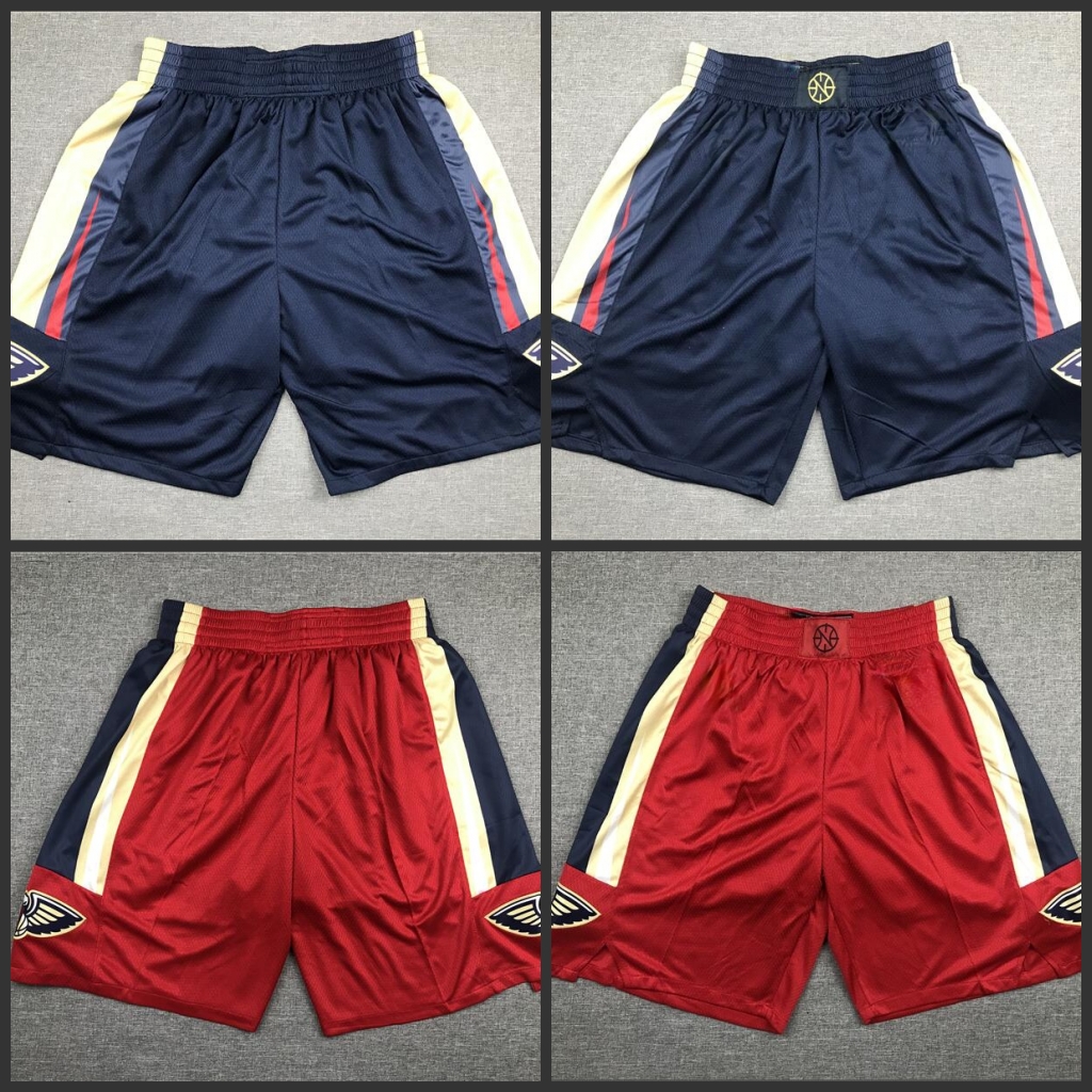 

New Orleans Pelicans Men Red NBA Statement Basketball Shorts, Black