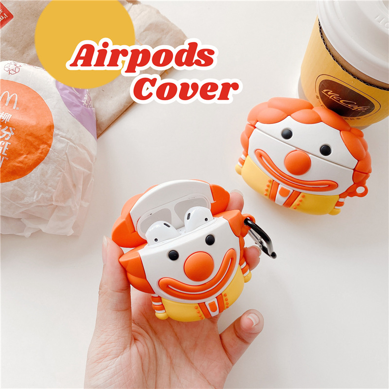 

3D Cute Cartoon M Uncle Earphone Case For Apple Airpods 1/2 Funny Soft Silicone Headphone Protection Cover For Airpods Pro Case, For airpods 1/2