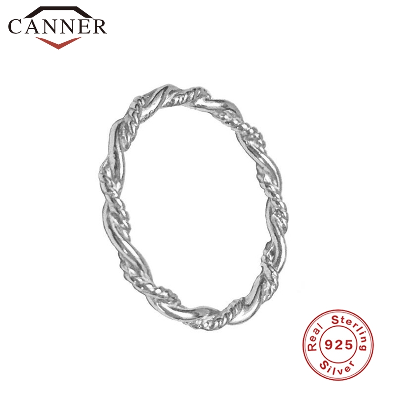 

Januarysnow Simple Gold Silver Color Twist Classical Wedding Engagement Rings for Woman 925 Sterling Silver Slim Rings Wedding Band Jewelry