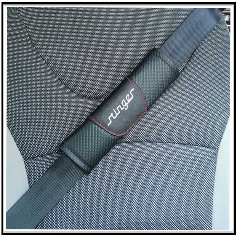 

For Kia Stinger Carbon Fiber Leather Car Seat Belt Pads Seat Shoulder Strap Pad Cover for Adults Kids