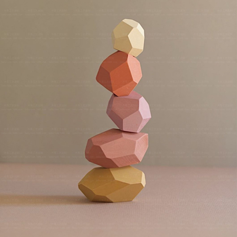 

Hot New Nordic Ins Style Colorful Stone Puzzle Jenga Children's Toy Ornaments Bricks Pro Craft Gift Ornaments