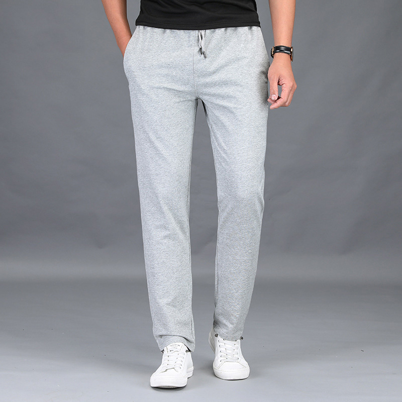 

Spring Autumn Sweatpant Men Casual Straight Elastic Waist Men Clothing Stretch Loose Trousers Brand Streetwear Pants, Black