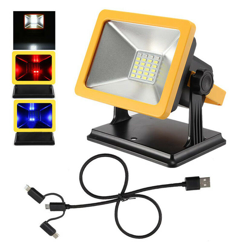 

Portable 15W 24LED Floodlight 5200mAh 4400mAh USB Rechargeable Work Light 180° Inspection Lamp Red Blue Waring Strobe Light