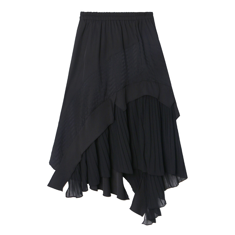 

Z-zoux Women Skirt Irregular Chiffon Long Skirts Asymmetry High Waist Long Black High Waist Skirts 2020 Fashion Woman Clothes