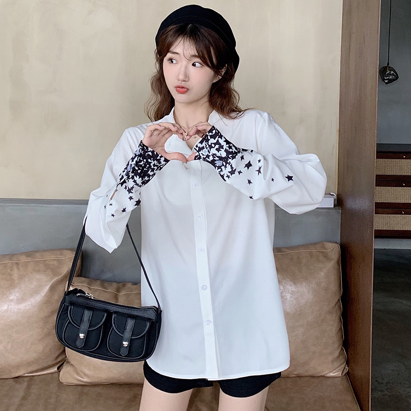 

fashion cuff printing blouses women blouse white shirts 2020 spring Summer long sleeve Tops Shirts Blusas Mujer