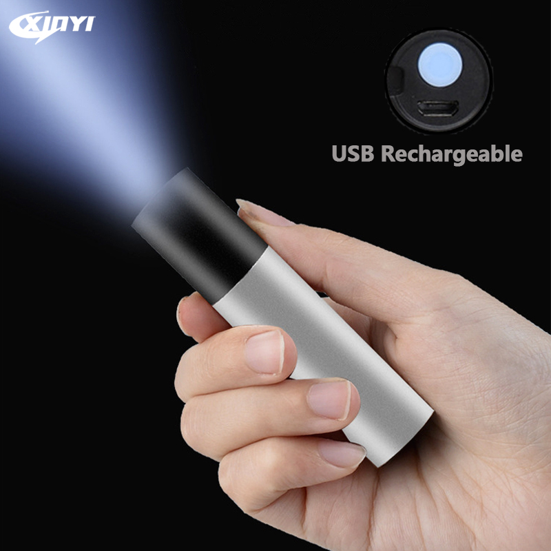 

Mini USB Rechargable LED Built-in battery 3 Lighting Mode Waterproof Torch Light Portable Suit for Night Lighting