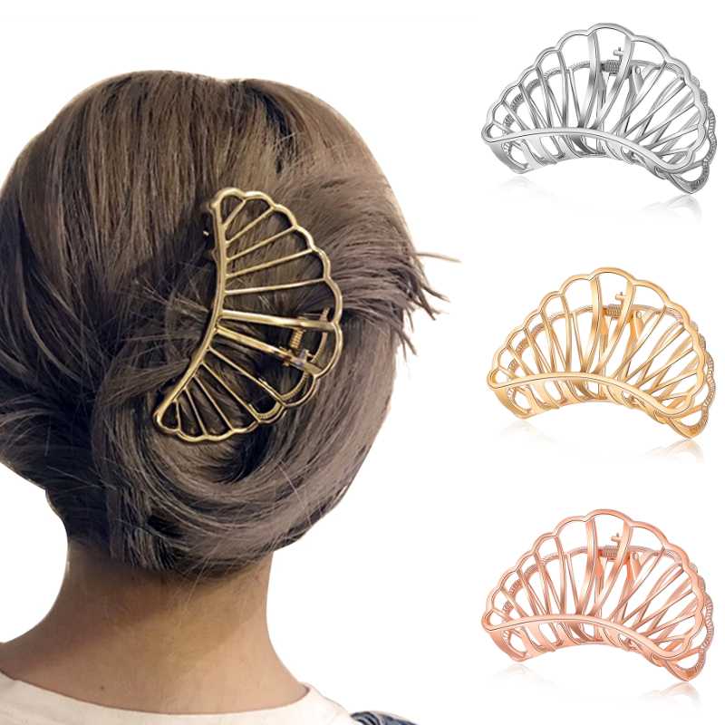 

Ladies Large Hair Claw Clamps Hair Clip Hairpin Crab Metal for Women Ladies Accessories shell Clip headwear