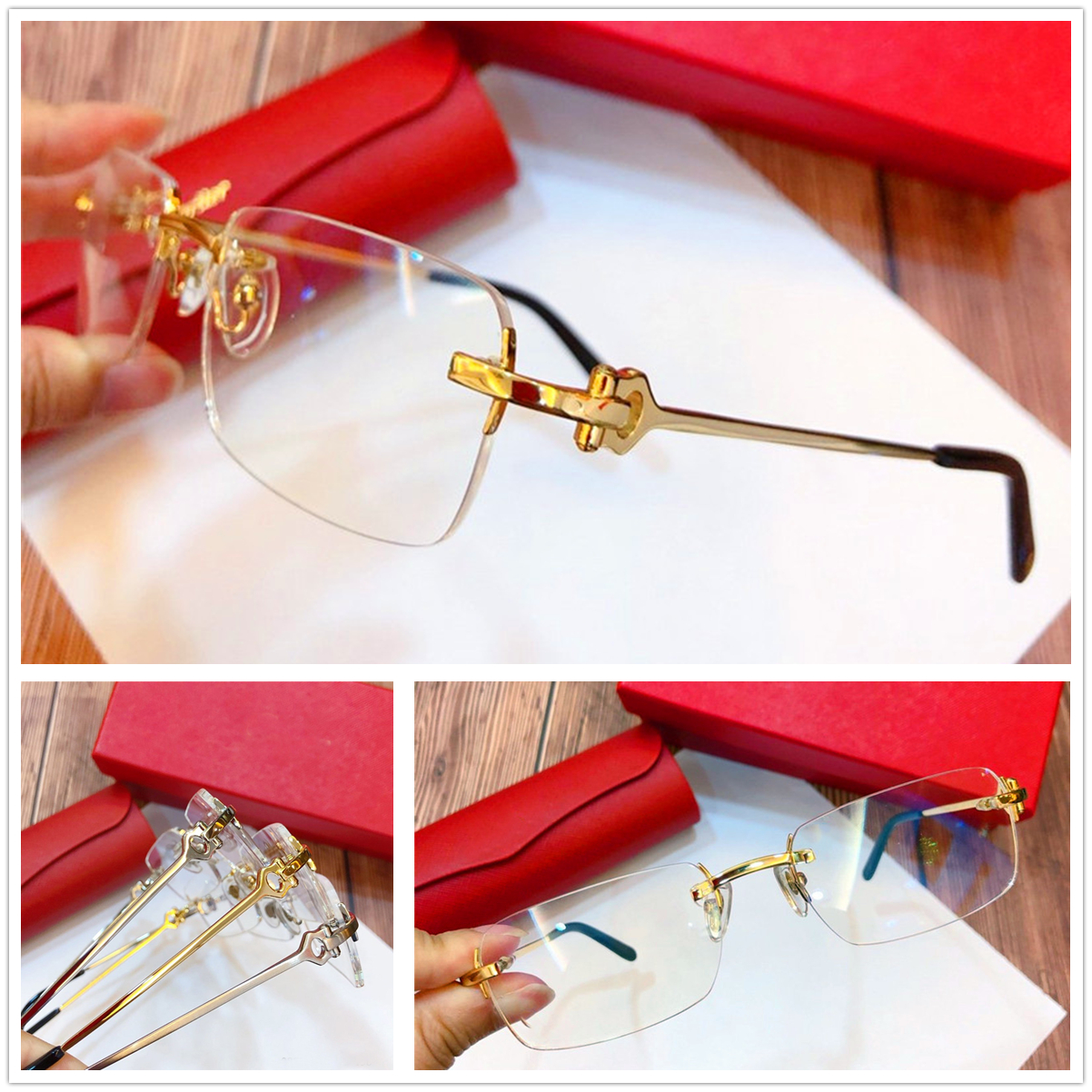 

Luxury New Top Fashion Designer Optical Glasses 280088 Retro Metal Transparent Lens Animal Vintage Classic Clear Eyewear Square Frame
