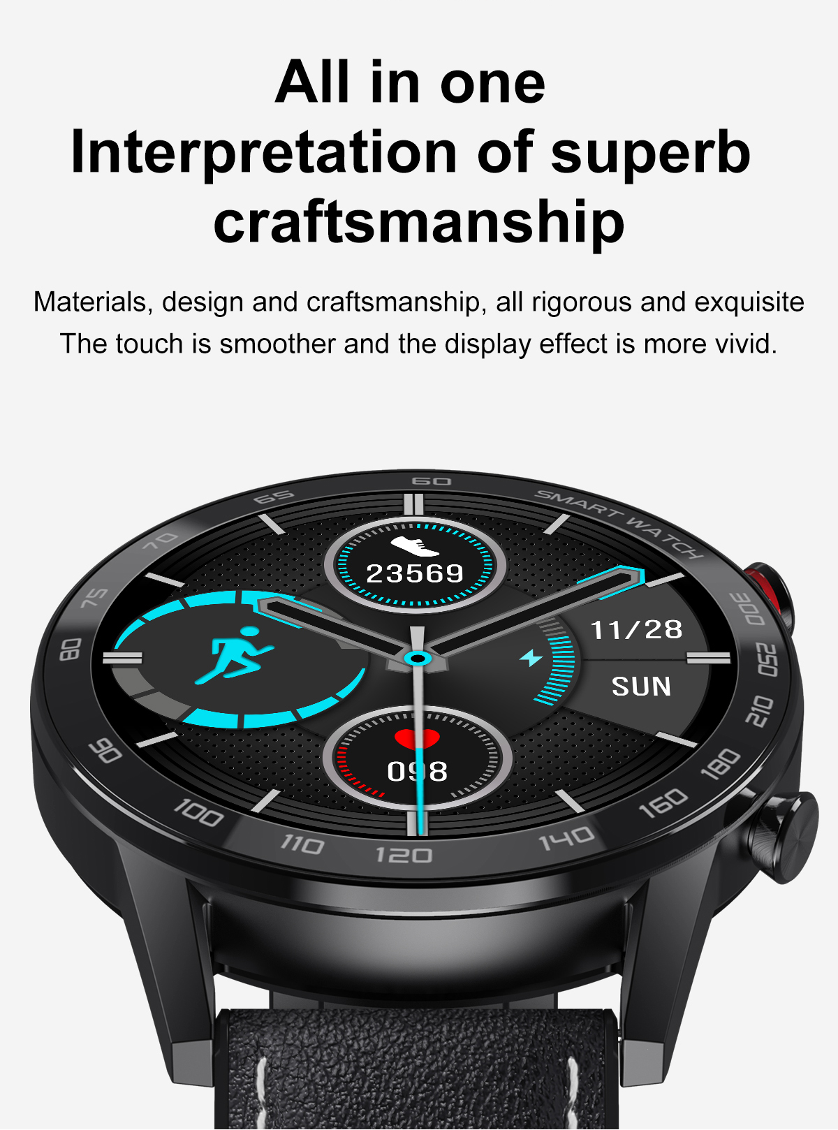 

DT95 Smart watch Bluetooth IP68 waterproof ECG heating speed 360*360 alarm clock sleep Play Music sport smart watch vs L16 L13 dt78
