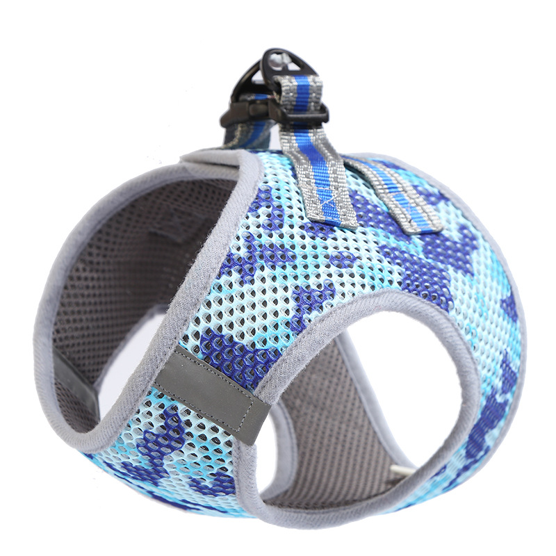 

The New Camouflage Chest Strap Thickened Mesh Breathable Dog Leash Teddy Anti-stroke Chest Strap Set Small,medium Dogs Harnesses