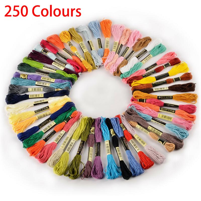 

45 150 200 250 300 Coloured Egyptian Cotton Embroidery Cross Stitch Thread Floss For DIY Sewing Scrapbook, 45 colours