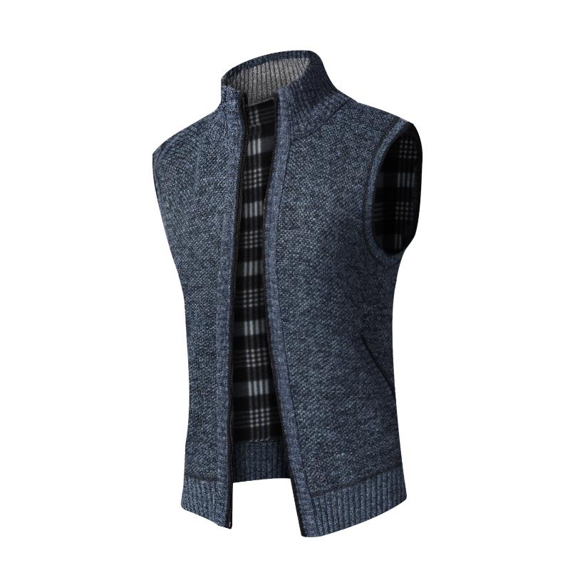 

2020 New Mens Winter Wool Sweater Vest Mens Sleeveless Knitted Vest Jacket Warm Fleece Sweatercoat Plus SIze, Style2