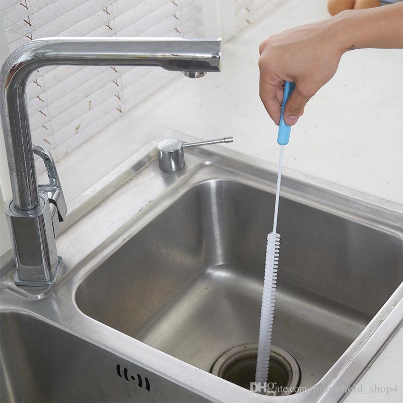 

71cm Flexible Cleaning Brush Sink Overflow Drain Unblocker Cleaner Kitchen Tools Steel Bathroom Shower Cleaner Hair Removal