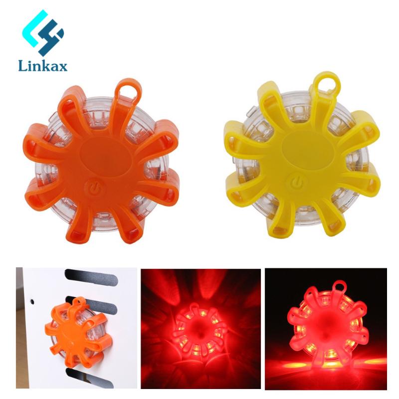 

LED Red Emergency Road Flare LED Safety Flare Roadside Lights Flashing Road Beacon For Car Built in 2*CR2032 Battery