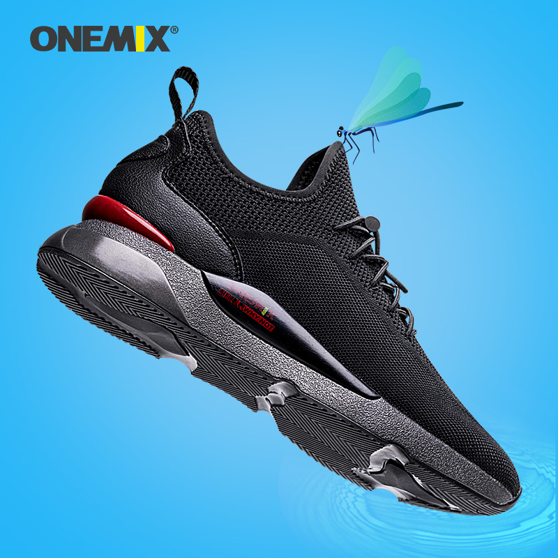 

ONEMIX New Arrival Men Air Cushion Flats Training Athletic Sneakers Breathable Mesh Outdoor Sport Shoes Male Slip On Jogging Shoes