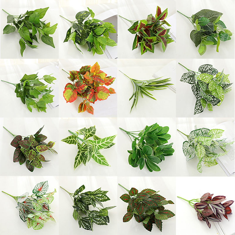 

Artificial Plants Fake Green Leaves Garden Home Decor Simulated Plant Wall Accessories Wedding Decoration Party Supplies 52809, 2jh-52809-1