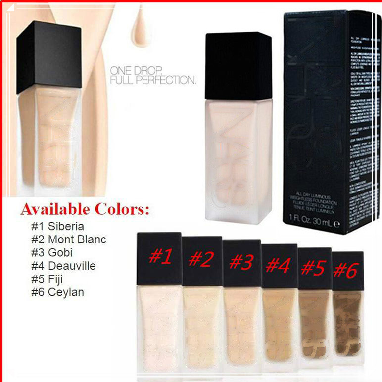 

Makeup Face And Body Foundation New Makeup All Day Luminous Weightless Foundation Liquid!30ml DHL free shipping, Mixed color