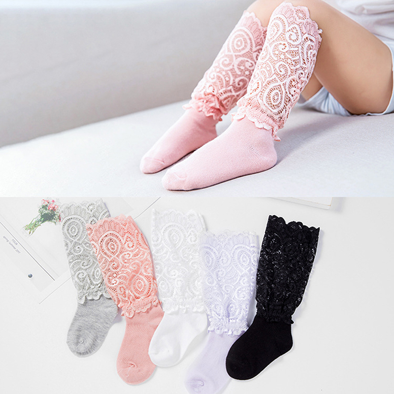 

1Pair Girls Beauty Lace Knee Socks Princess Style Toddler Long Socks Summer For Girls Baby Dresses Clothes Accessories, Black