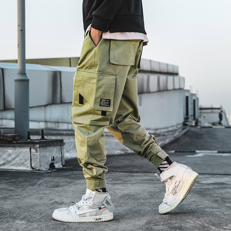 

Hip Hop Joggers Pants Men Casual Multi-pocke Cargo Pants Mens Streetwear Sweatpants Trousers Harajuku 2020 Clothing For Men, Black