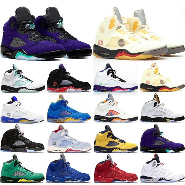 

Jumpman Men Basketball Shoes 5 5s Fire Red Top 3 DUCKS Grape Island Green Black White Cement Trainers Sneakers Sports Size 40-47, Olympic metallic gold
