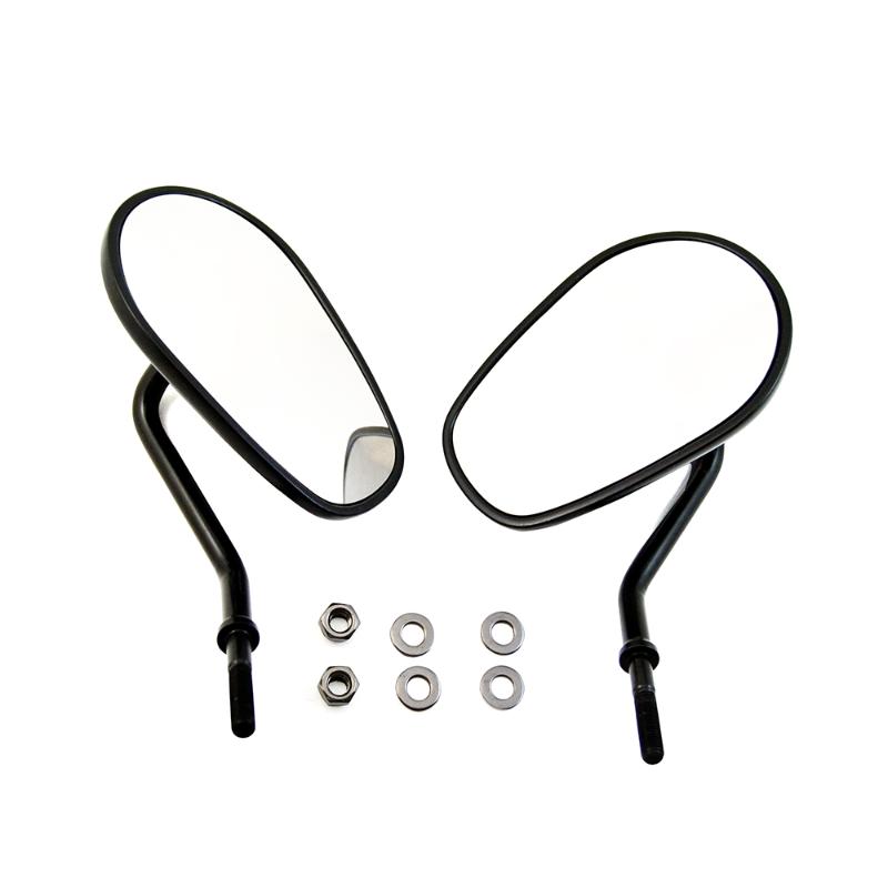 

BJMOTO Chrome Black Teardrop Motorcycle Rearview Side Mirror For Dyna Softail Iron Sportster 883 1200 Road Glide Softail