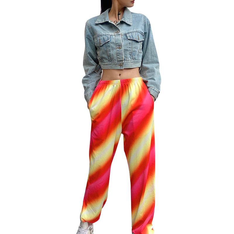 

New Ladies Sportswear Casual Pants Tie-dyed Female Sports Pants Gym Leisure Fitness Exercise Fashion Summer Autumn Breathable, As pic