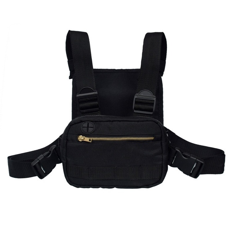 

FGOIBALL Unisex Multifunctional adjustable leisure chest backpack running chest bag mobile phone storage bag 2 cloors, Black