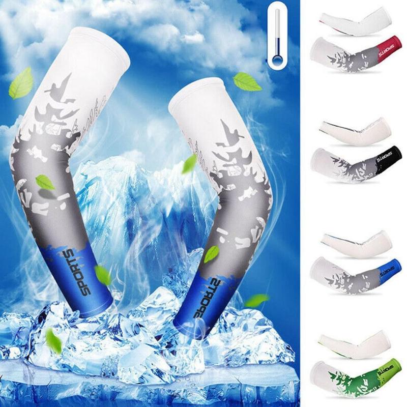 

1Pair 4Colors Cycling Arm Warmers Sunscreen Sleeves Sun UV Protection Running Fishing Ridding Golf Arm Sleeves Outdoor, Blue