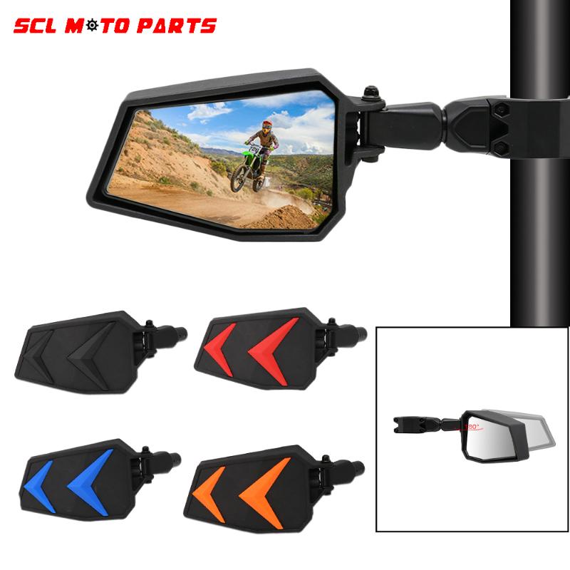 

ALconstar-Racing Motorcycle UTV 1.75'' Rearview Mirrors 180°Adjustable Motorbike Scooters Universal 1Pair Moto Mirrors