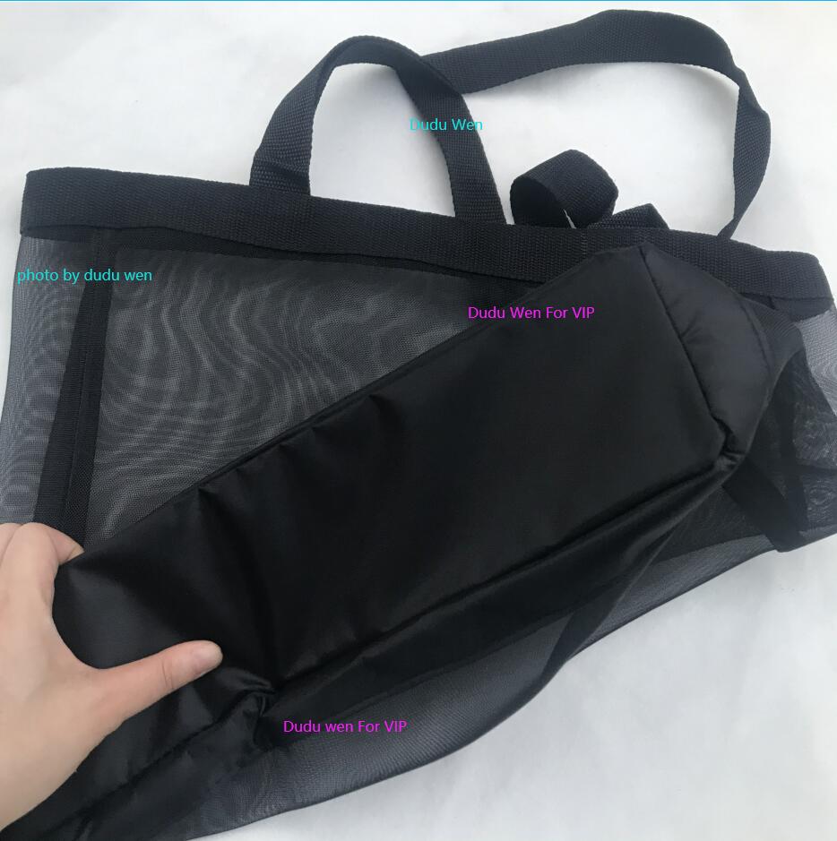 

43X35X40CM Custom Fashion Storage Shoulder Bag Black mesh Shopping Bag CC Beach Bag Woman Casual Handbag Simple Schoolbag for stationery