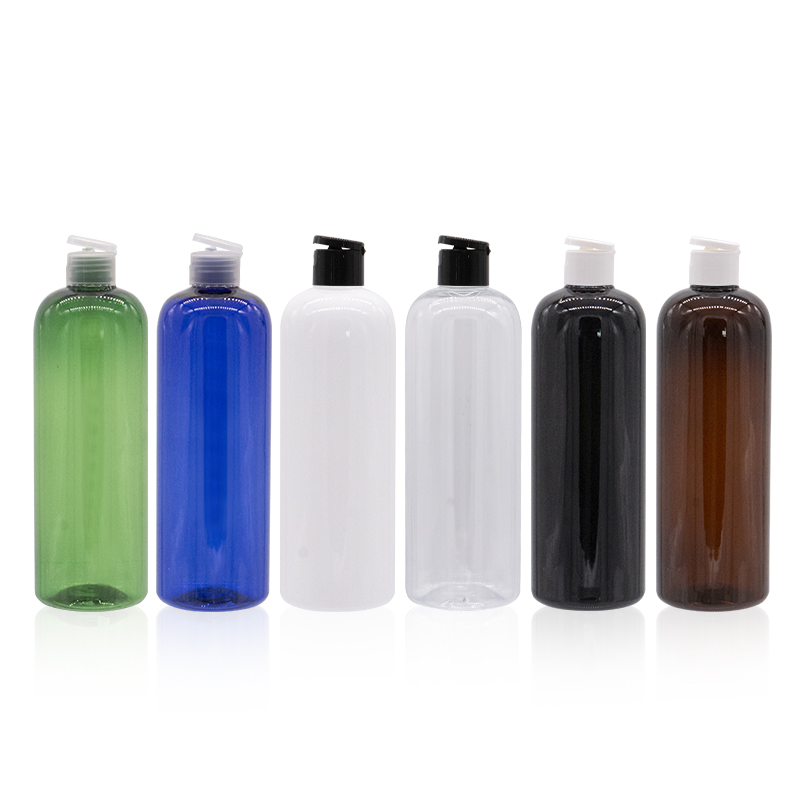 

500ml Plastic Refillable Cosmetic Bottles For Travel Packaging PET Flap Cover Cap Bottle 500CC Big Size Shampoo Lotion Container