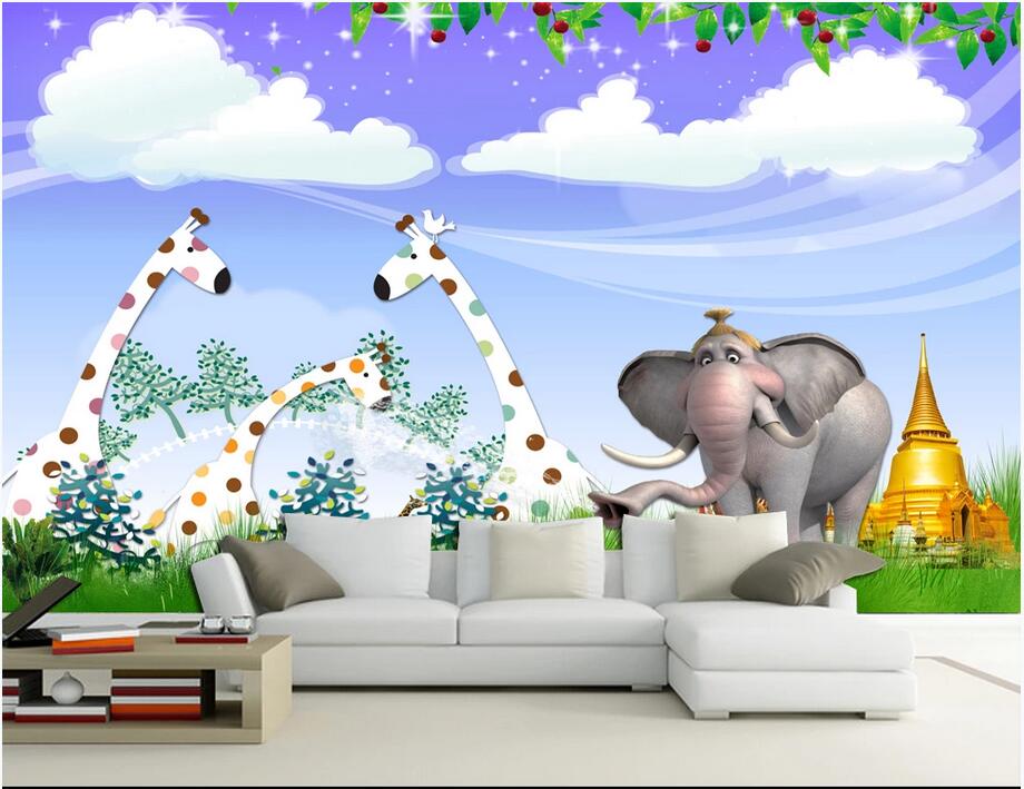 

3d room wall paper custom photo non-woven mural 3D cartoon kids room background wall kids room mural Roll paper wallpaper for walls 3 d, Non-woven fabric