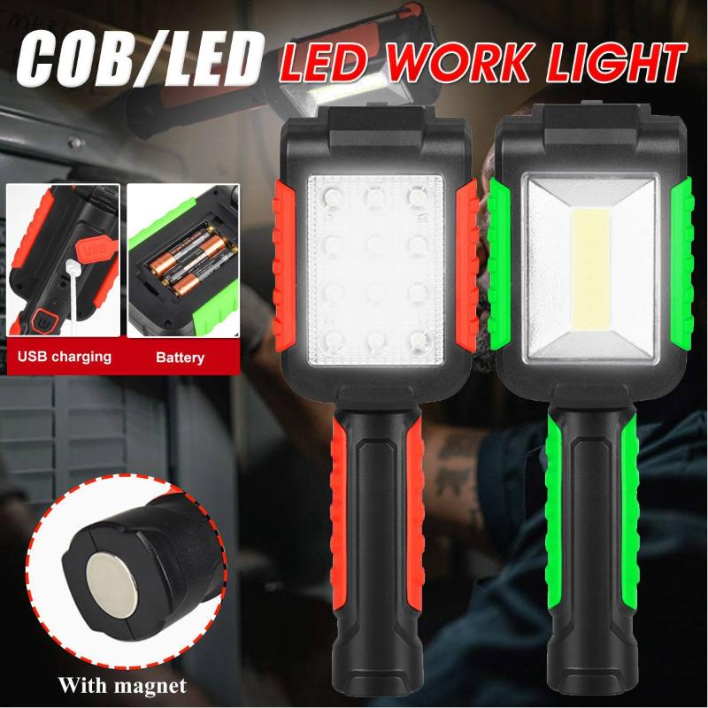 

Portable COB Work Lights Torch Emergency Rechargeable LED Work Light Lanterna Lamp with Magnetic Hook For Car Repair