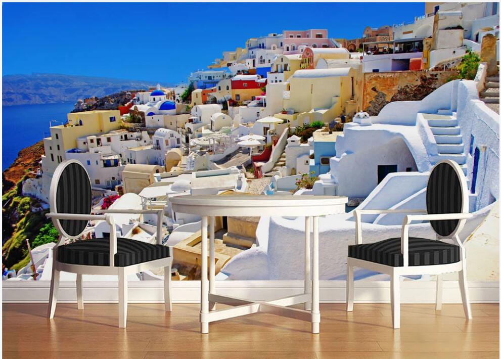 

3d photo wallpaper custom mural on the wall Aegean Linshan Building background home decor Wallpaper rolls in the room, Non-woven wallpaper