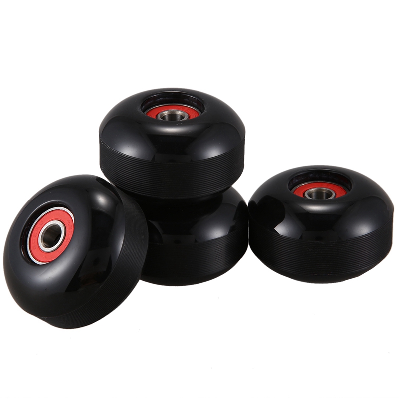 

4PCS PU Skateboard Wheels Longboard Wheels +8Pcs ABEC9 Bearings+4Pcs Spacers for Universal Skateboard, Black