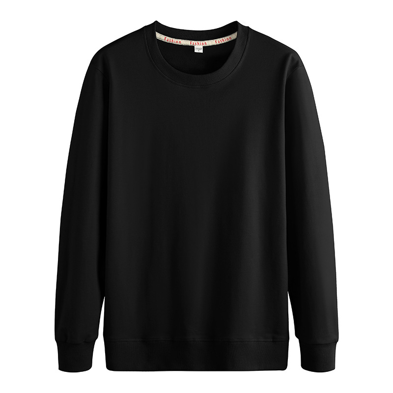 

Hot Sale 2020 Autumn New Men's Sweatshirt Casual Round Neck Solid Color Cotton Long-sleeved Hoody Plus Size Men's Clothing, Black