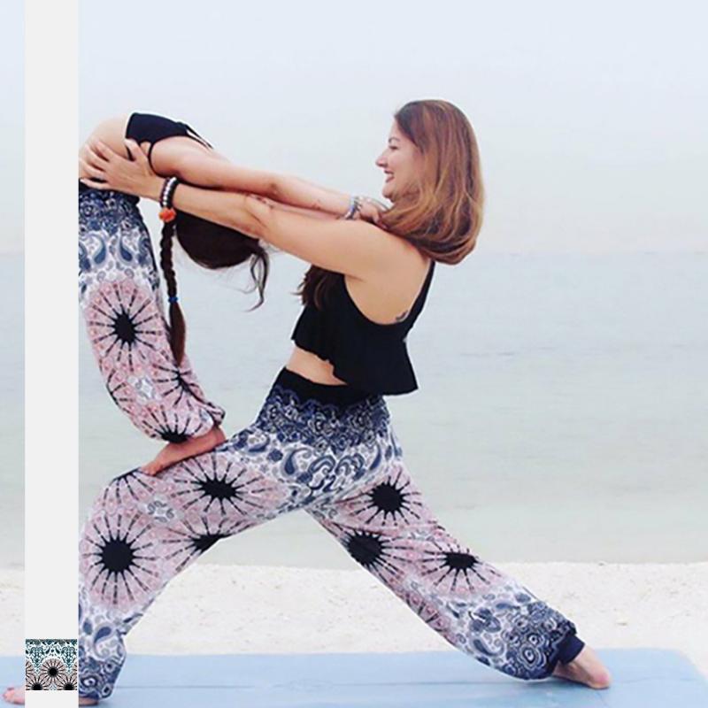 

Women's Corset back Hippie Bohemian Yoga casual pants large loose printed lantern pants parent child family Yoga, Design and colour