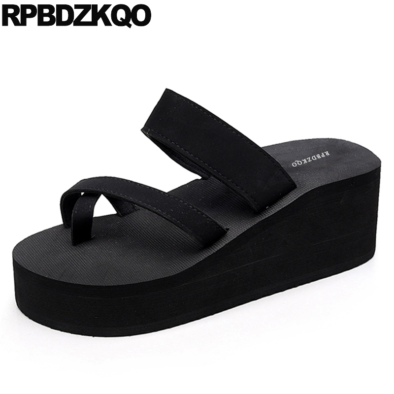 

plain summer women sandals 5 designer high heel most popular products 2020 shoes platform suede slides slippers wedge beach 2020, Black