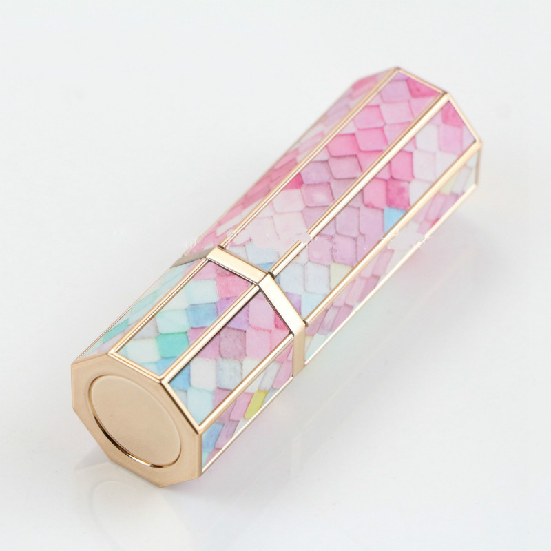 

Empty Lipstick Tube 12.1mm Colorful Scale Lip Tube 3D Printing Lipstick Container Empty Eight Sides Lip Packaging 30pc