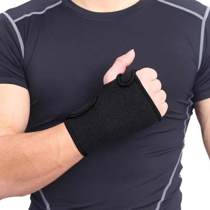 

Portable Wrist Band Bracelet Wrist Support Bracers 1 Pair Bandage Wristband Weight Lifting Supplies Support Removable, Black