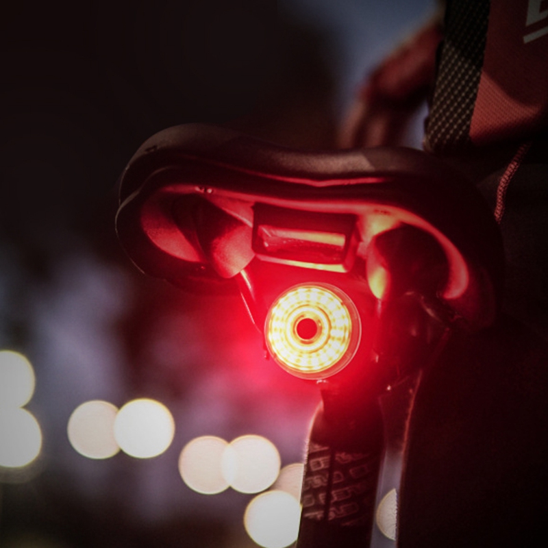 

SEWS-Smart Bike Tail Light USB Rechargeable Ultra Bright Bicycle Rear Lights Auto Start/Stop Brake Sensor Warning Light