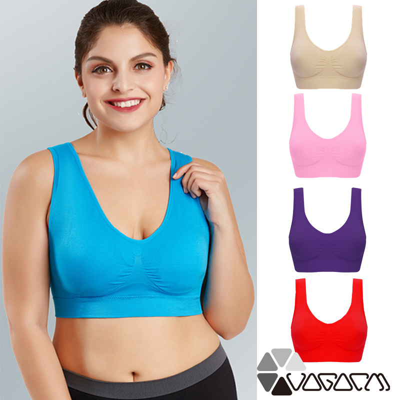 

Plus Size 6XL Women Sports Bras New Double-layer Girl Seamless No Steel Ring Vest Adjustment Underwear Crop Top Gym Push Up Bra, Yellow