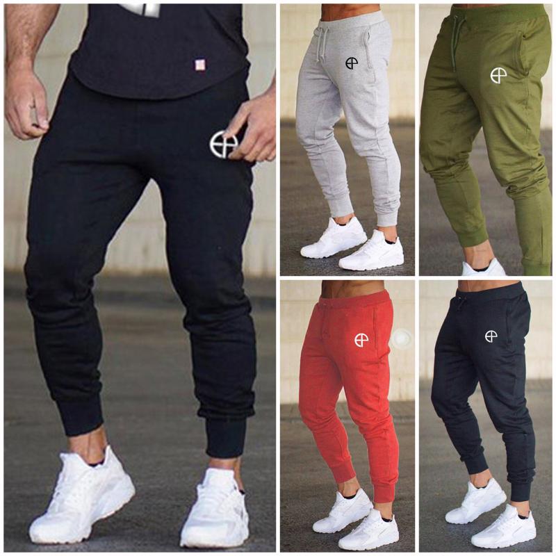

Men Slim Fit Jogger Sports Gym Bodybuilding Running Track Trousers Sweatpants Autumn Mens Sport Running Pants, Black
