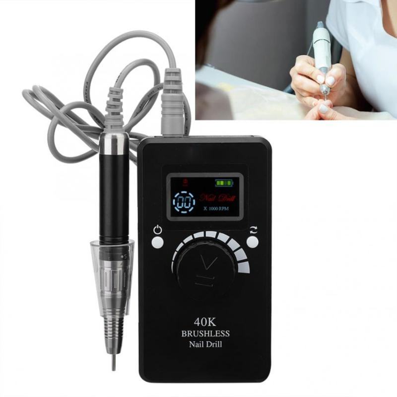 

Nail Drill Device Portable Electric 40000RPM Mute Nail Art Grinding Machine Manicure Grinding Device With Handle For Manicure