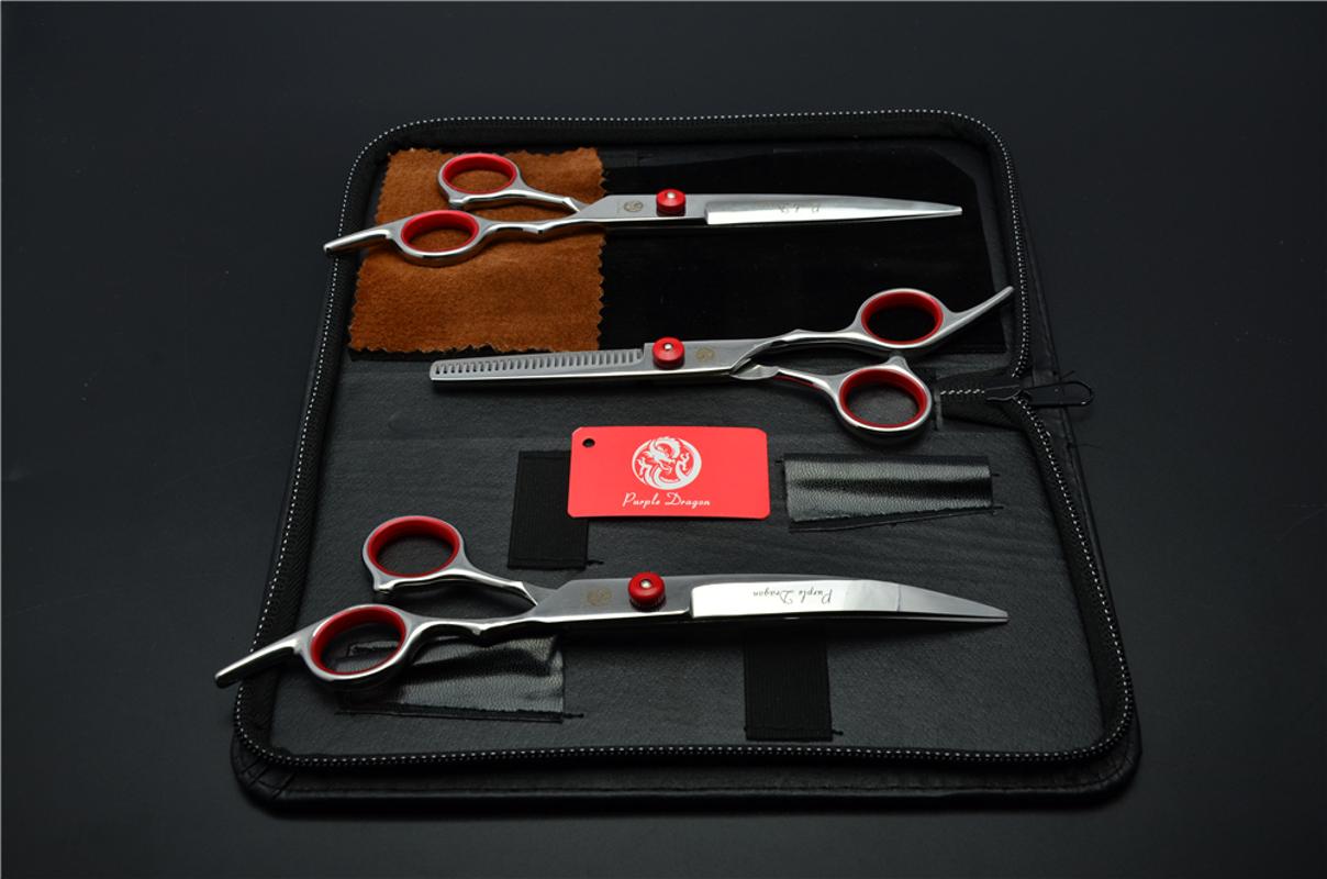 

3Pcs Suit 7.0'' 19.5cm Pets Professional Hair Hairdressing Scissors Cutting Shears + Thinning Scissors +Down Curved Shears Z3001