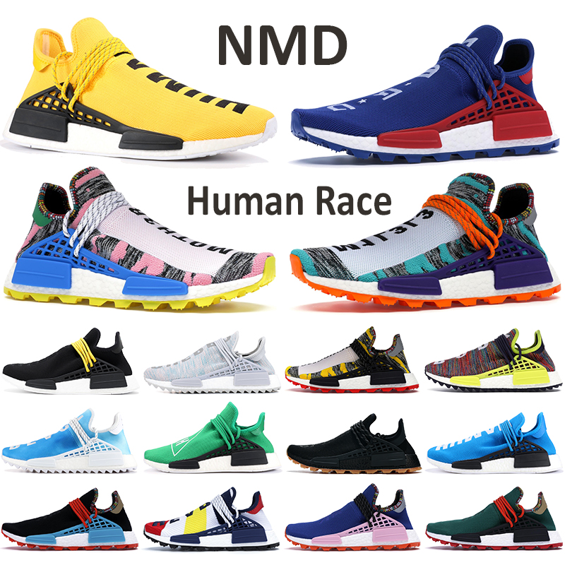 

With Box PW NMD Human Race Running Shoes BBC Cotton Candy Species Inspiration Pack Black Nerd Blue Solar Pack Red Orange Mens Trainers, 22. white