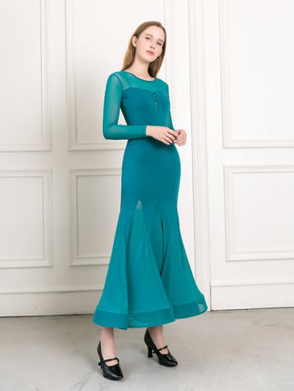 

Modern dance dancing long latin dance dress exercise clothes women's suit summer new dress, Black